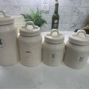 Ceramic Kitchen Canister Set - Cream